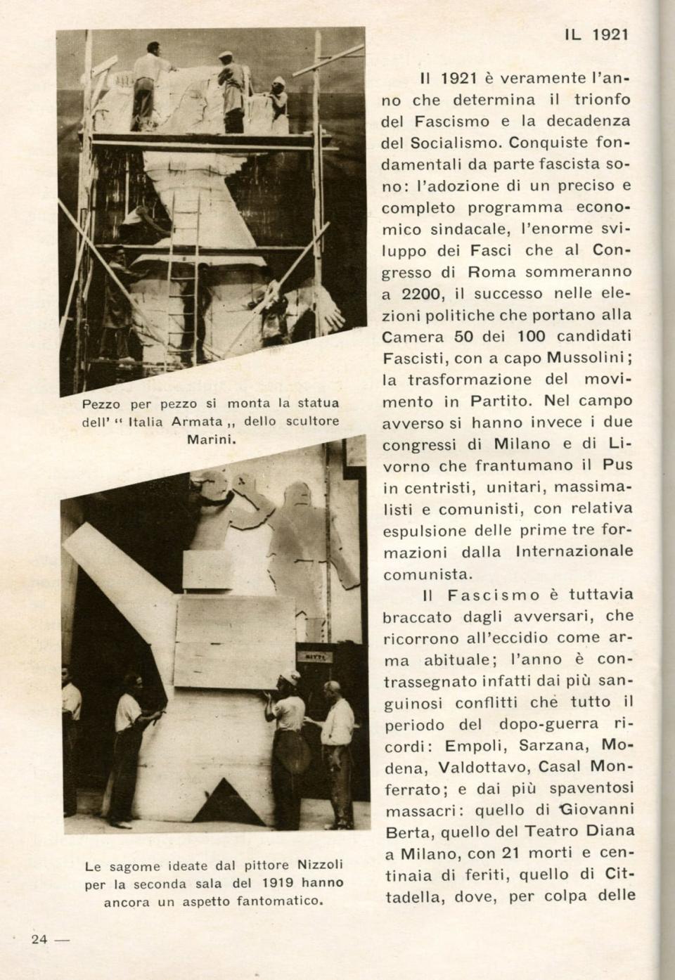 <div class="inline-image__caption"><p>Construction of Room G of the <i>Exhibition of the Fascist Revolution</i>, 1932 (structures to be filled with photographs).</p></div> <div class="inline-image__credit">Archives, Harry A.B. & Gertrude C. Shapiro Library, Southern New Hampshire University, Manchester NH.</div>