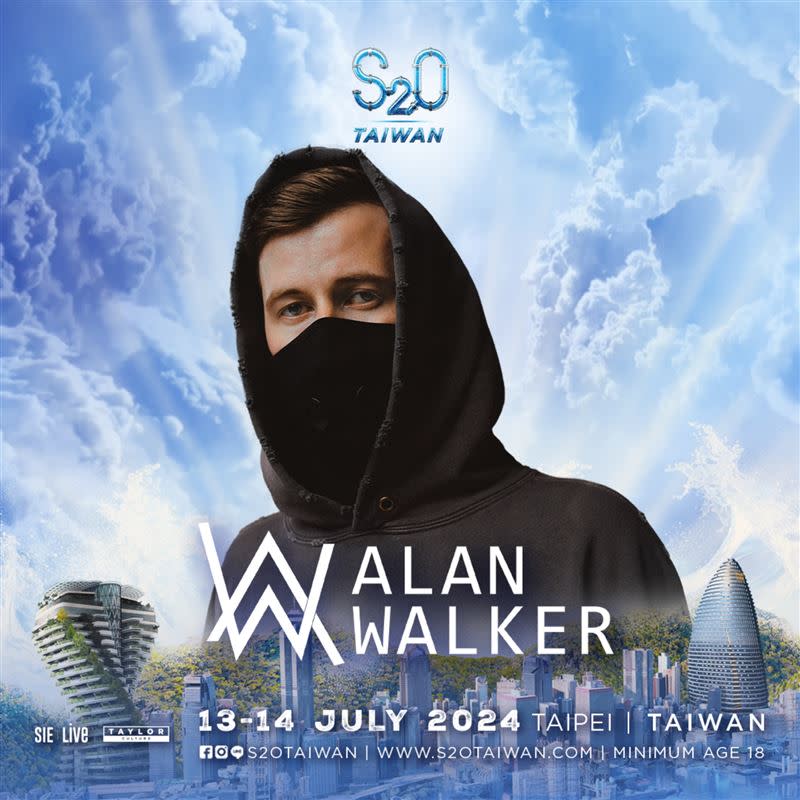 挪威電音教主Alan Walker（艾倫沃克）睽違5年將登上S2O。（圖／S2O Taiwan提供）