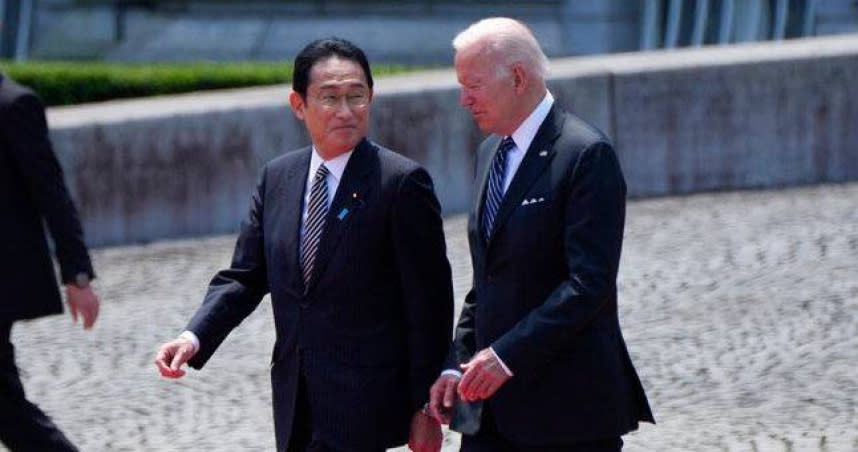 日本首相岸田文雄與美國總統拜登。（圖／達志／美聯社）