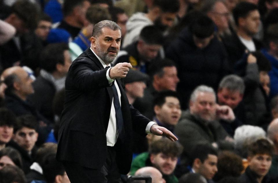 Ange Postecoglou cut a frusrated figure on the touchline at Stamford Bridge (Reuters)