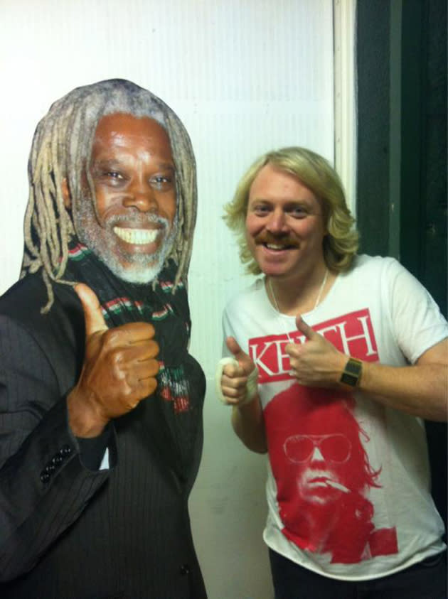 Celebrity photos: Keith Lemon posed with a giant cut-out version of Billy Ocean. He tweeted the image with the caption: “Me and the massive Billy Ocean!”