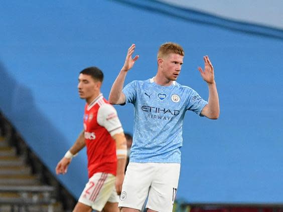 Kevin De Bruyne shows his frustration (Getty Images)