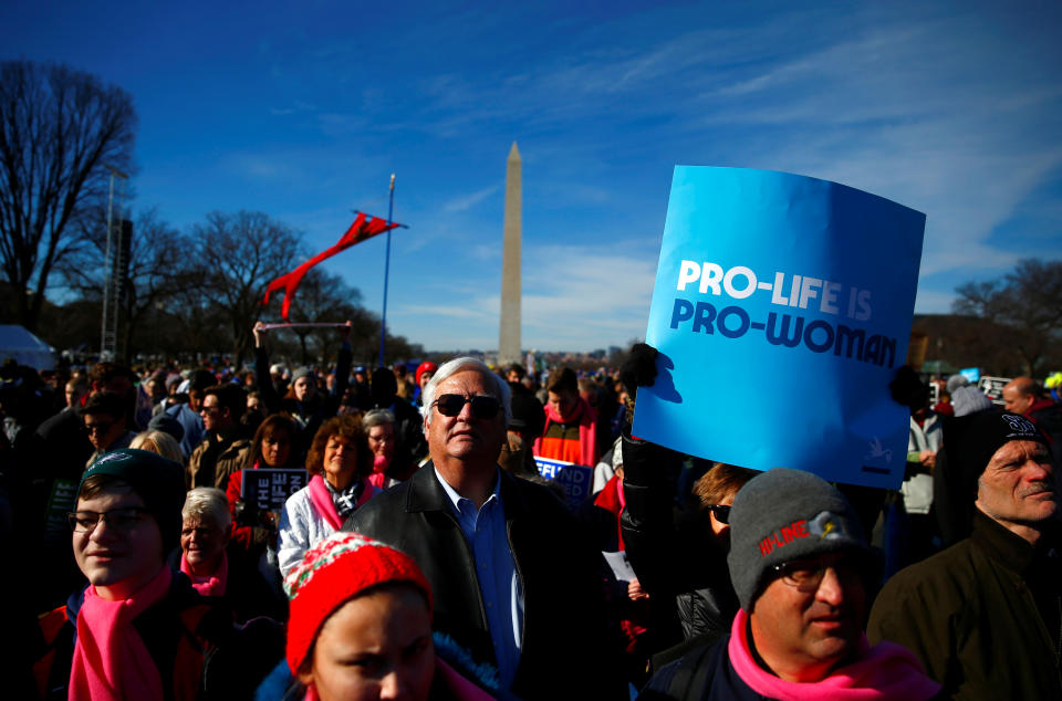 <p>Participants attend the annual March for Life anti-abortion rally in Washington, Jan. 19, 2017. (Photo: Eric Thayer/Reuters) </p>