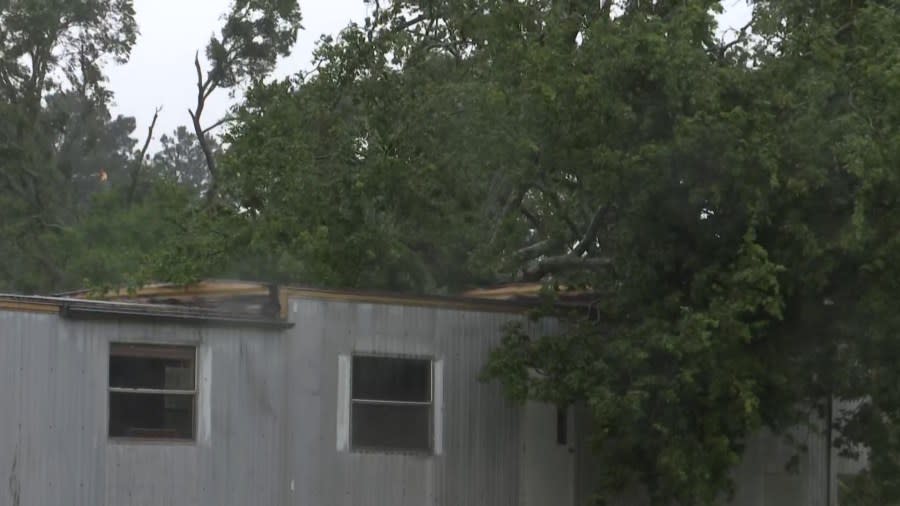 Storm damage in Canton on Tuesday morning