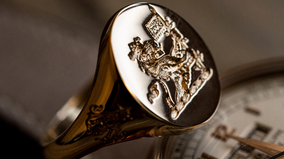 A signet ring from London-based jewelry Rebus.