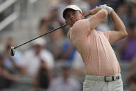 Rory McIlroy, of Northern Ireland, on the 10th hole during the second round of the PGA Championship golf tournament at Southern Hills Country Club, Friday, May 20, 2022, in Tulsa, Okla. (AP Photo/Eric Gay)