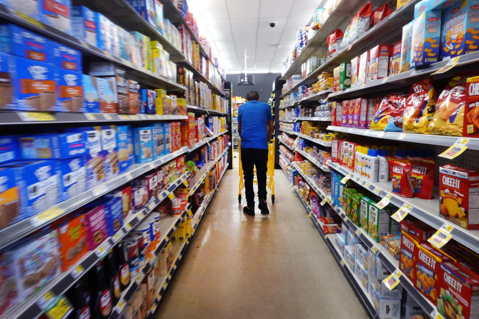 A customer shops at a Dollar General store on August 31, 2023 in Chicago, Illinois. 