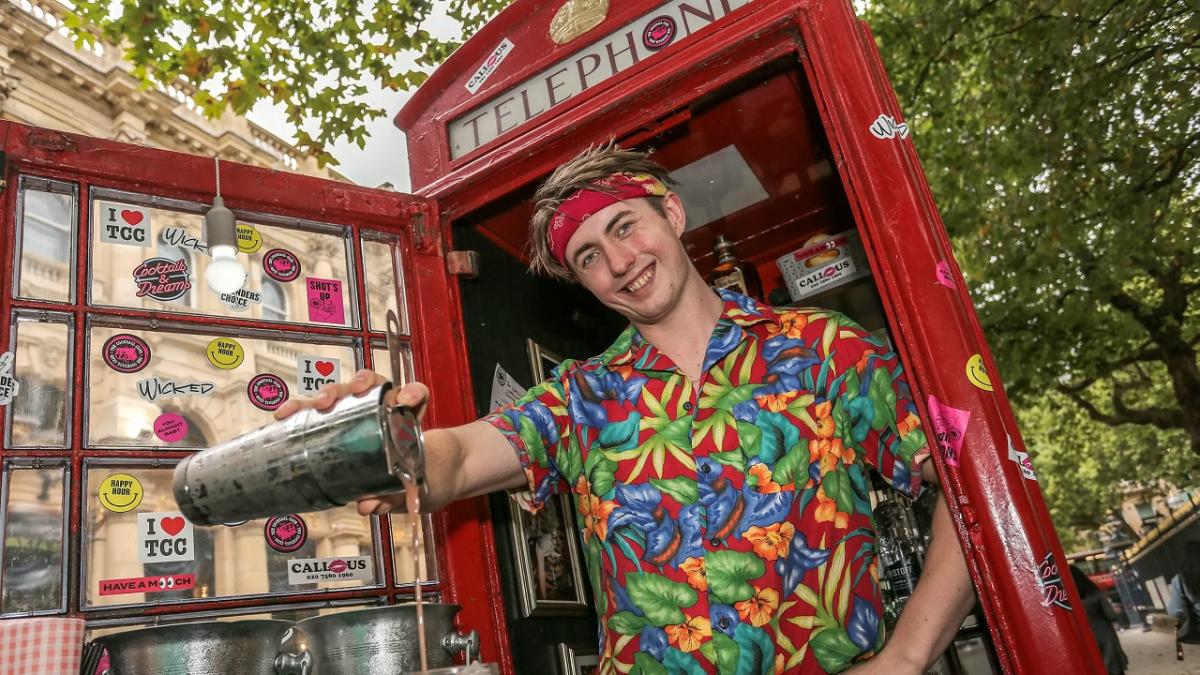 World's smallest cocktail bar has opened its doors inside a UK PHONE BOX