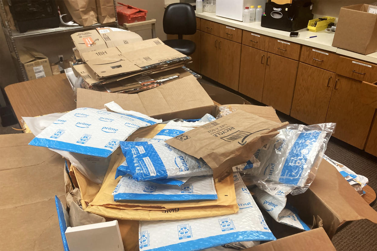 Image: Oklahoma County Sheriff's Office﻿ located hundreds of Amazon packages recently. (Oklahoma County Sheriff's Office﻿ via Facebook)