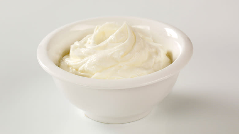 bowl of cream cheese