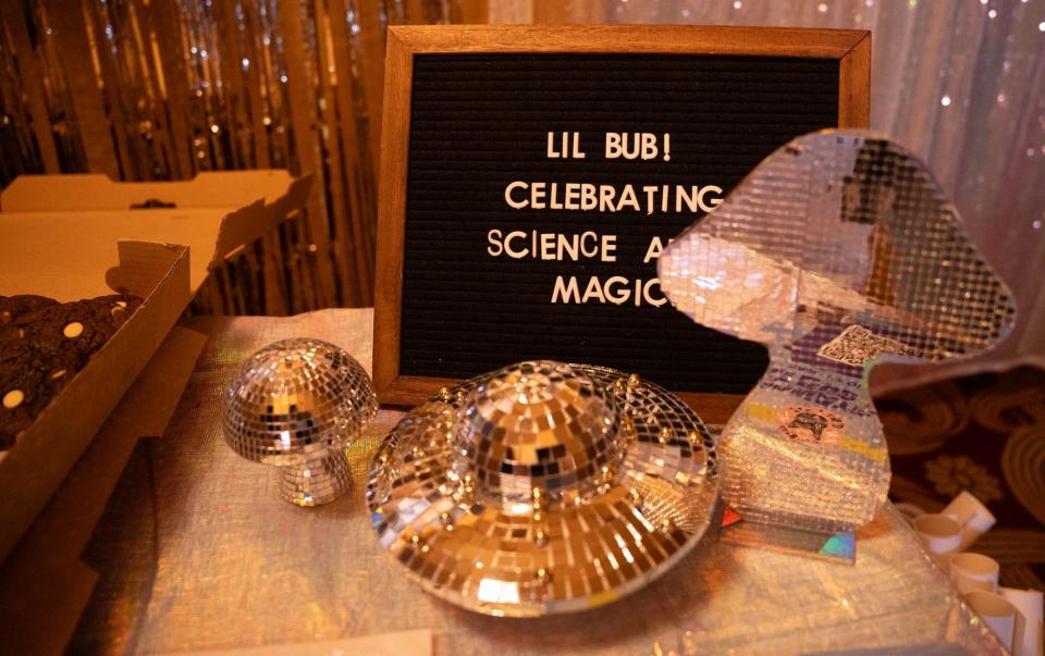 Decorations are put out in celebration of Lil Bub at Buskirk-Chumley Theater on Saturday, Feb. 3, 2024.