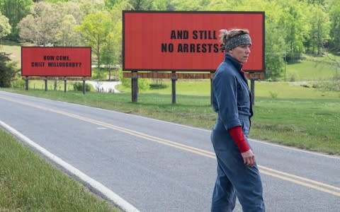 In the film, Francis McDormand plays a mother trying to get justice for her murdered daughter