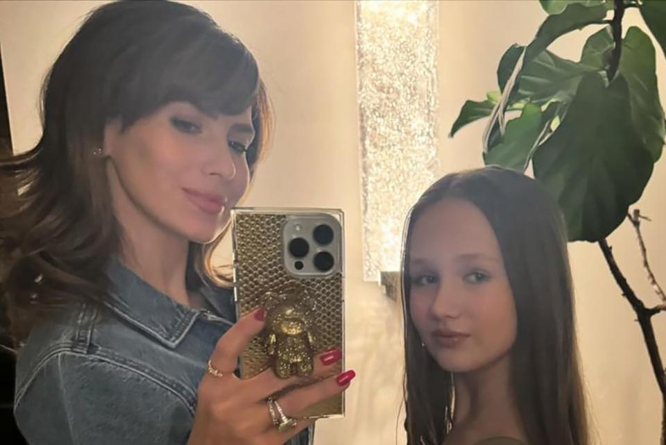 <p>Hilaria Baldwin/Instagram</p> Hilaria Baldwin date night with daughter Carmen.