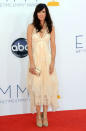 Kristen Wiig arrives at the 64th Primetime Emmy Awards at the Nokia Theatre in Los Angeles on September 23, 2012.