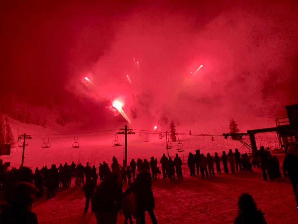 New Year's Eve fireworks at Hoodoo Ski Area.