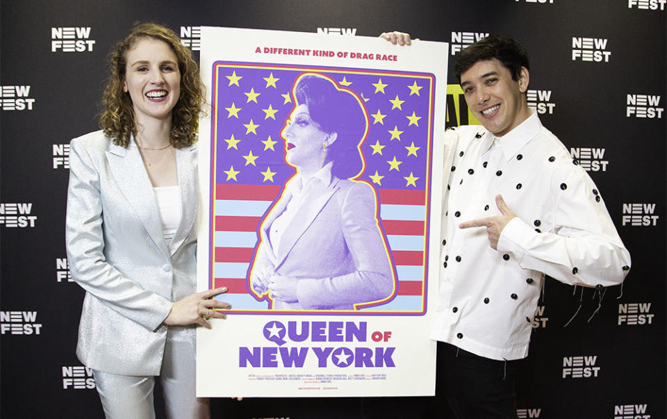 Emma Fidel and Daniel Ming attend the premiere of "Queen Of New York" during NewFest 35th Anniversary Festival at SVA Theater on October 16, 2023 in New York City.