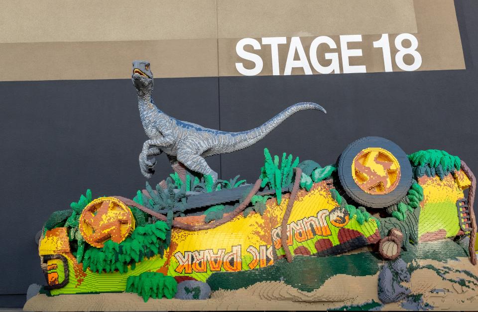 <em>Jurassic World</em> raptor Blue gets Lego-ized (Photo: Courtesy the Lego Group)