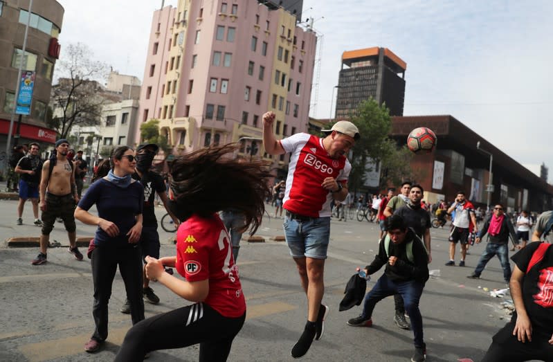 Protest against Chile's state economic model in Santiago