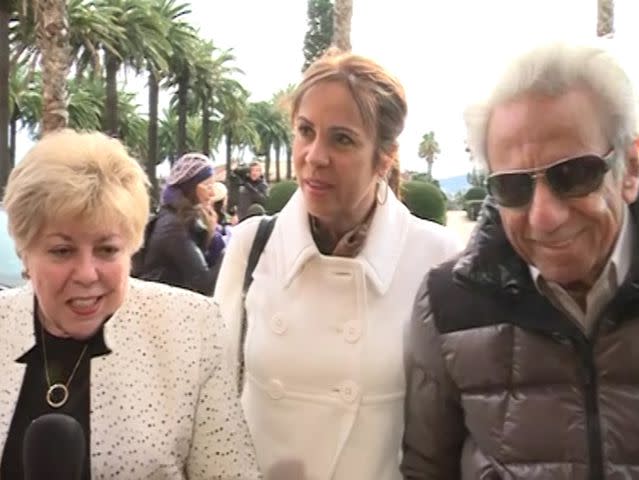 <p>Europa Press/Europa Press/Getty</p> Left to right: Nadia Ripoll, William Mebarak and Lucila Mebarak at Teknon Hospital in January 2013 in Barcelona, Spain.