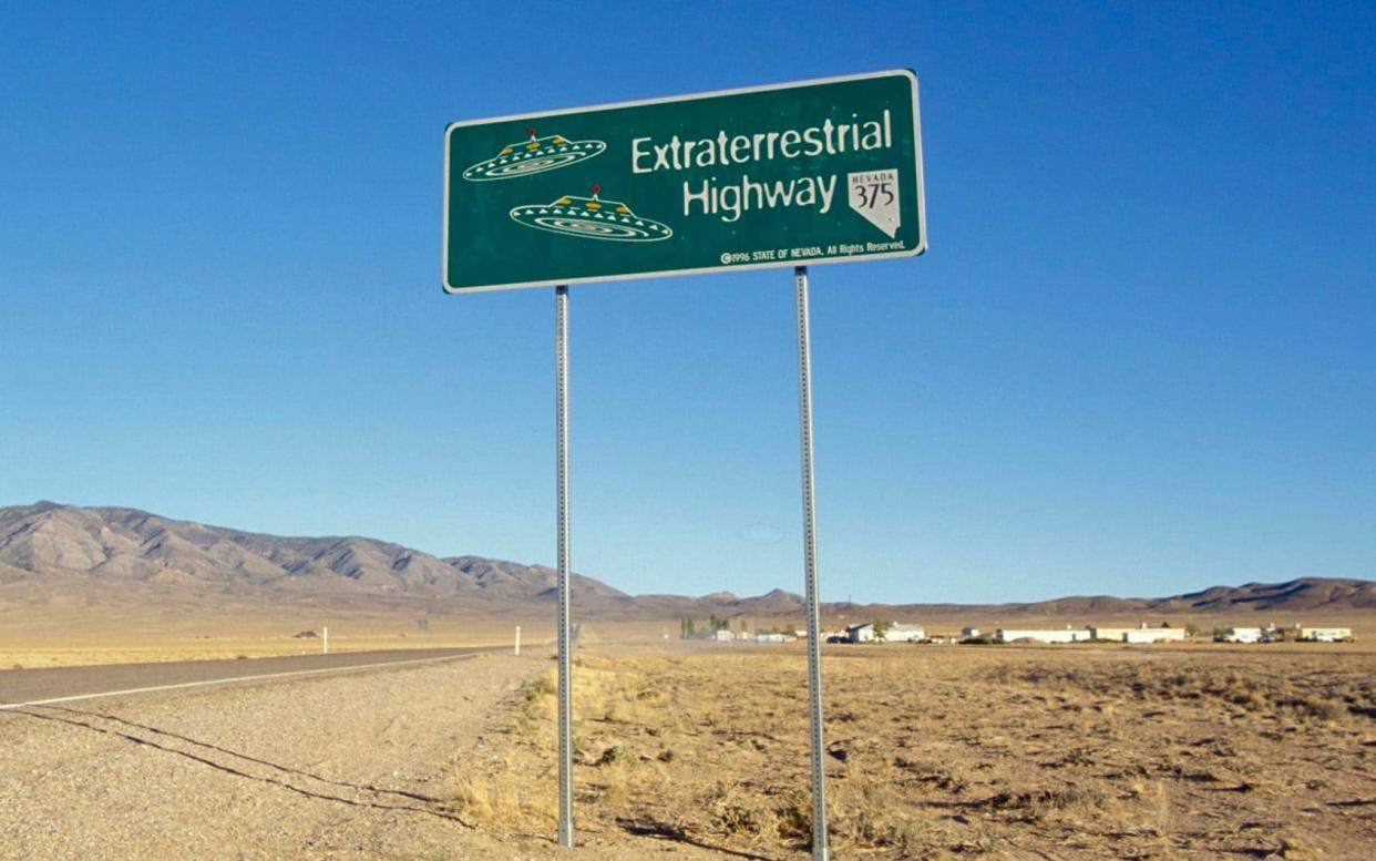 The Extraterrestrial Highway near Area 51 in Nevada - Getty Images Contributor