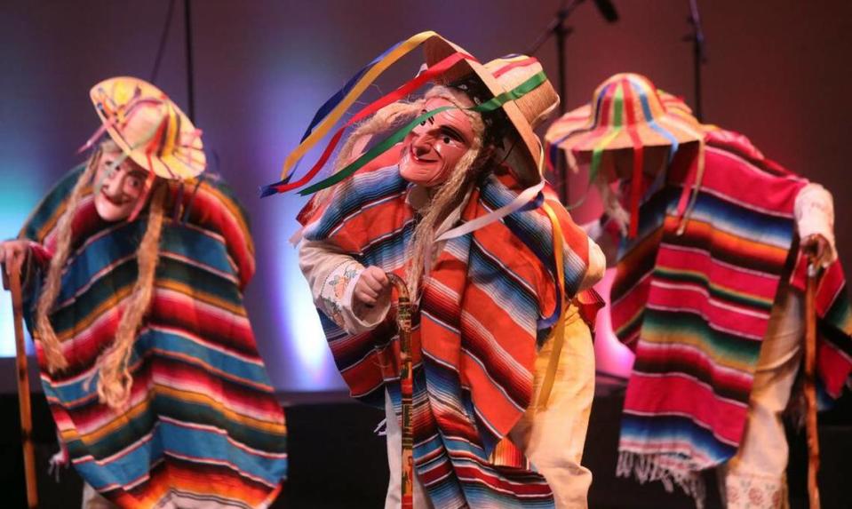 Ballet Folklórico Los Falcones perform dances from Michoacán during its Joyas de México celebration of its 25th anniversary at the Gallo Center for the Arts on March 9, 2023.