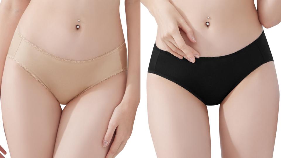 舒適美型內衣內褲1：U&Z-素面相伴 中腰三角褲(兩色)！圖片來源：Yahoo奇摩購物中心
