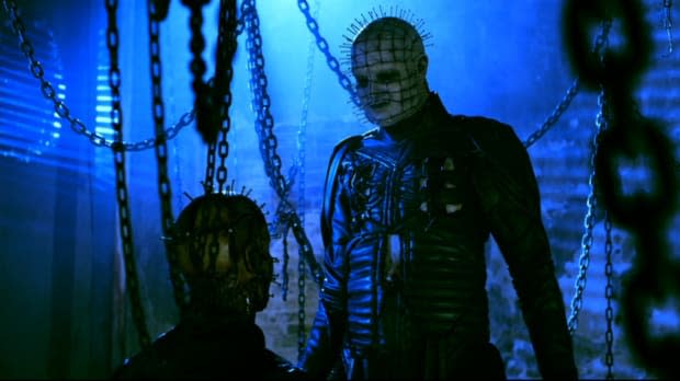 Cenobites in a scene from "Hellraiser: Revelations"<p>Dimension Films</p>