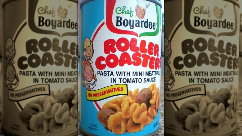 Roller Coasters Chef Boyardee cans