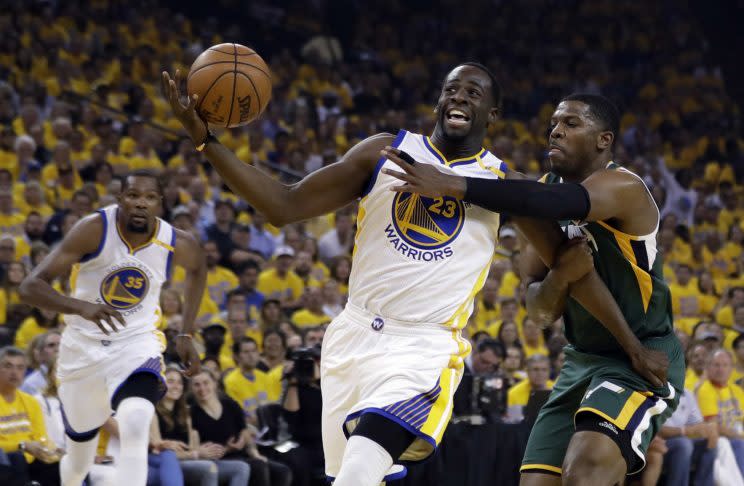 Draymond Green imposed his will on both ends of the floor in Game 1. (AP)