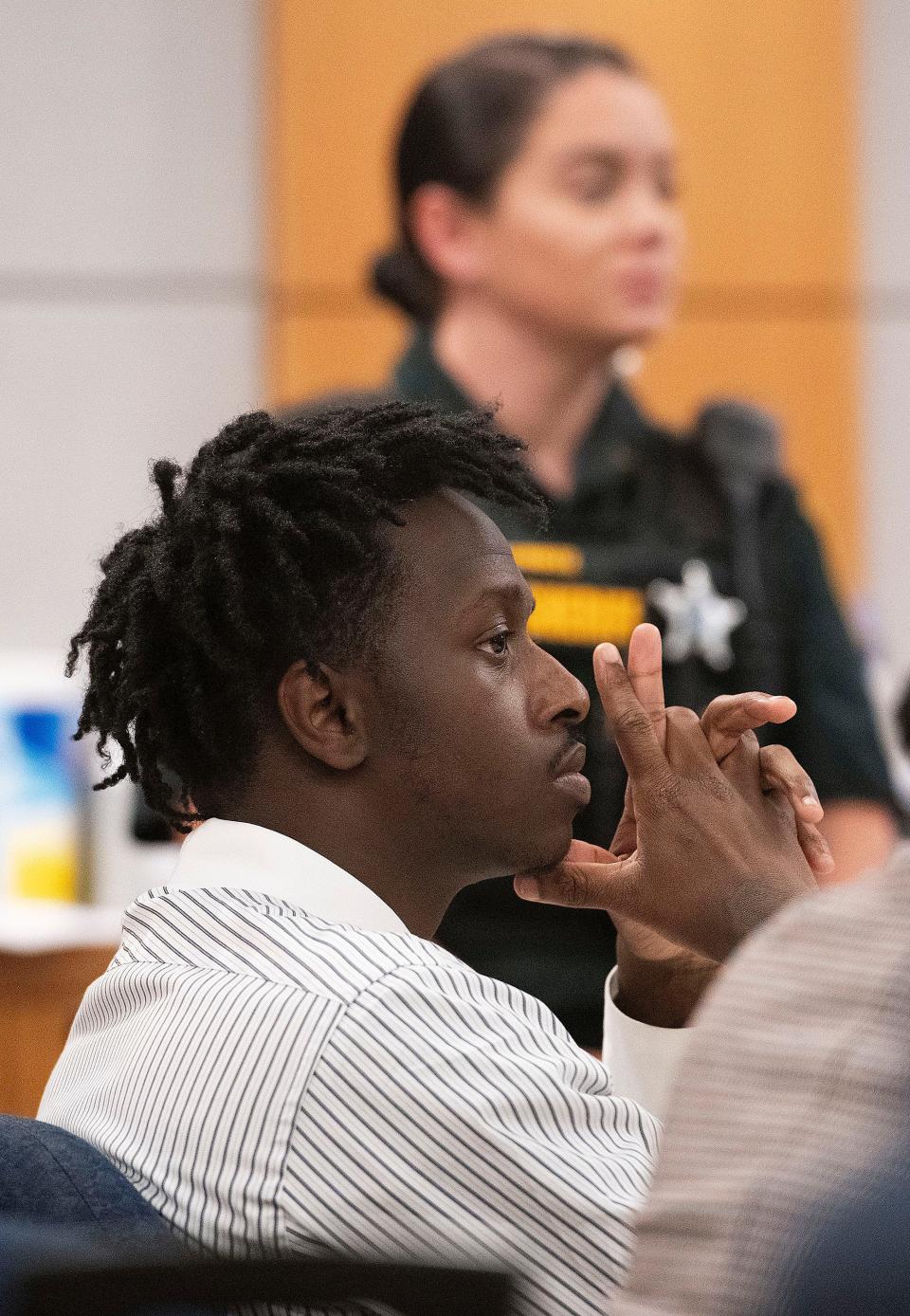 Da'quavion Snowden listens to testimony from the Medical Examiner during court proceedings on Wednesday, July 19, 2023. Snowden was convicted of first-degree premeditated murder in the July 1, 2021, death of Ladarius Clardy.