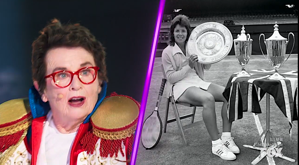 Billie Jean King after her 'Masked Singer' reveal. (Fox)