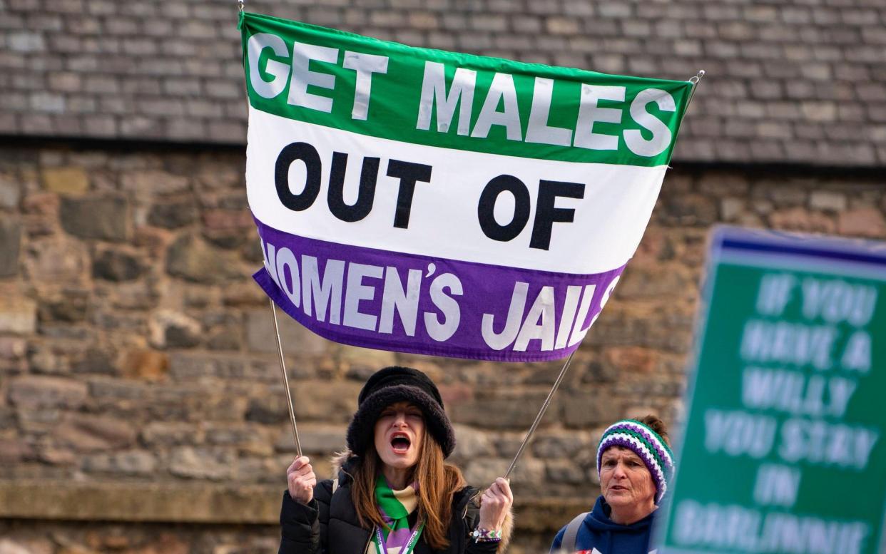 There have been many protests in Scotland against men being housed in female prisons