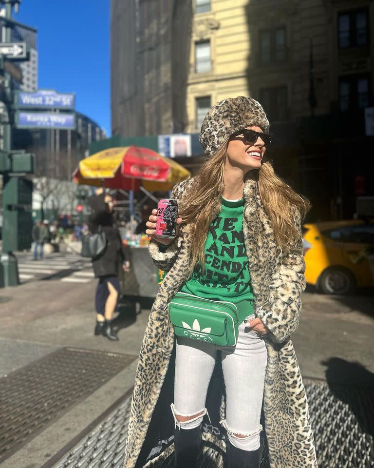 El look animal print que la China Suárez lució en Nueva York