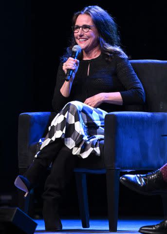 <p>Bryan Bedder/Getty for The New Yorker</p> Julia Louis-Dreyfus speaks at the 2023 New Yorker Festival in New York City on Oct. 6.