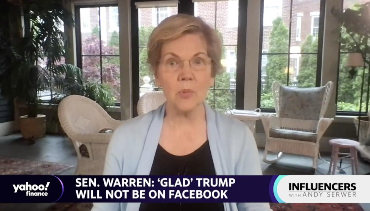 Senator Elizabeth Warren (D-MA) speaks with Yahoo Finance Editor-in-Chief Andy Serwer on 