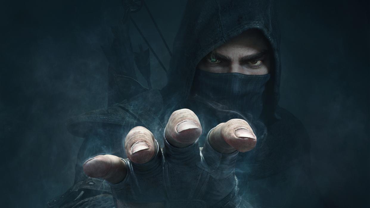  Garrett reaching out to the viewer in Thief (2014). 