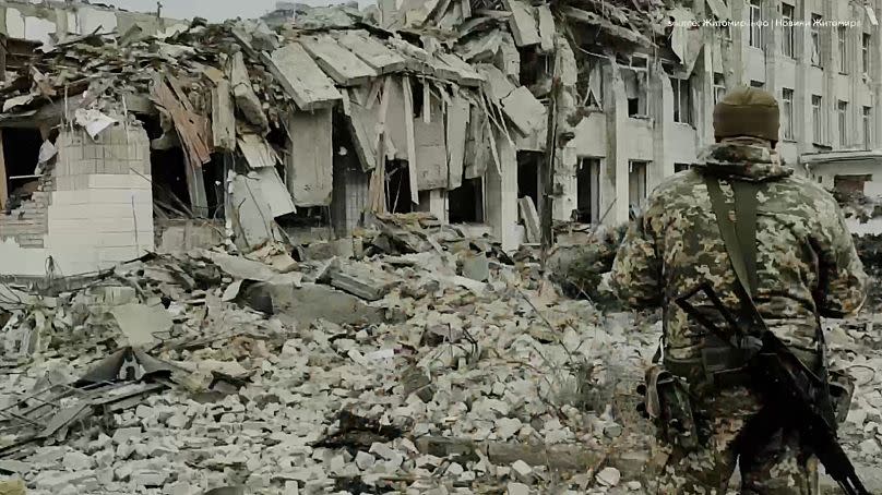 Devastation in Zhytomyr, northern Ukraine