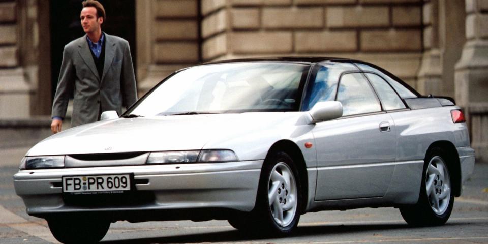 <p>Subaru's attempt to move upmarket with the 154-mph Giugiaro-styled SVX grand tourer didn't exactly work out, but that doesn't mean it was a bad car. It was just too expensive at the time. These days you can find them <a href="https://minneapolis.craigslist.org/dak/cto/d/saint-paul-1992-subaru-svx/6944317536.html" rel="nofollow noopener" target="_blank" data-ylk="slk:for pennies on the dollar;elm:context_link;itc:0;sec:content-canvas" class="link ">for pennies on the dollar</a>. </p>