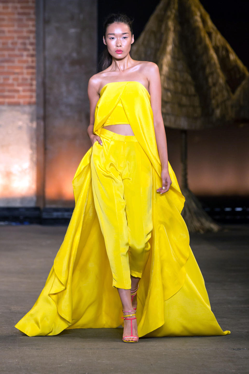 In this Saturday, Sept. 7, 2013, photo, provided by Christian Siriano, fashion from the Christian Siriano Spring 2014 collection is modeled during Fashion Week in New York. (AP Photo/Christian Siriano)