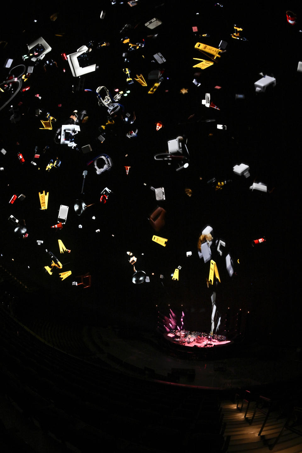 The group Phish rehearses before the band's four night engagement at the Sphere on Tuesday, April 16, 2024, in Las Vegas. (AP Photo/David Becker)