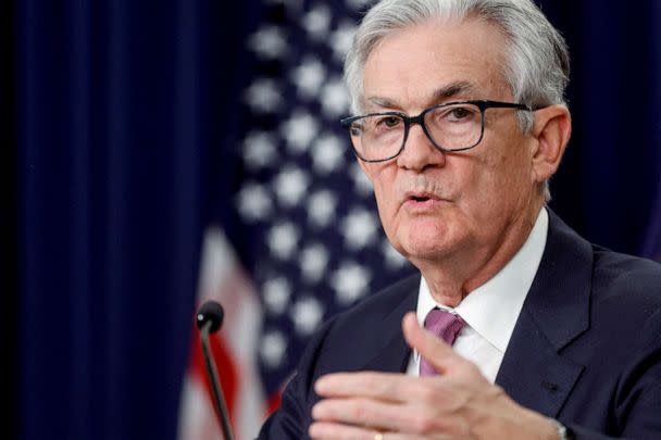 PHOTO: Federal Reserve Chair Jerome Powell addresses reporters during a news conference at the Federal Reserve Building in Washington, February 1, 2023. (Jonathan Ernst/Reuters)