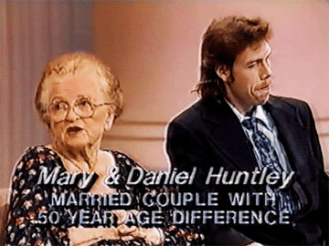 "Married couple with 50-year age difference"