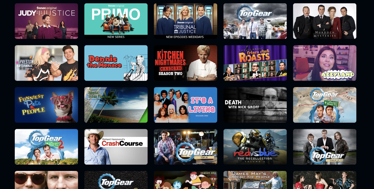 homepage of amazon freevee tv shows