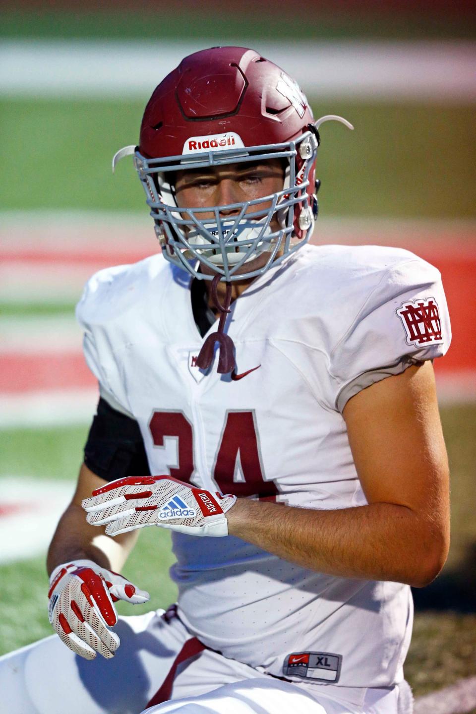 Montgomery Bell's Jackson Hannah is seen before their game against Brentwood Academy Friday, Oct. 19, 2018, in Nashville, Tenn. 