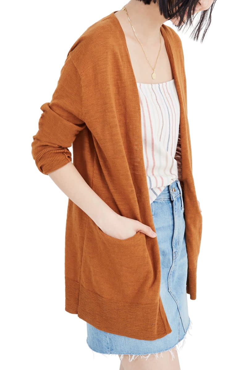 Madewell Summer Ryder Cardigan in golden pecan