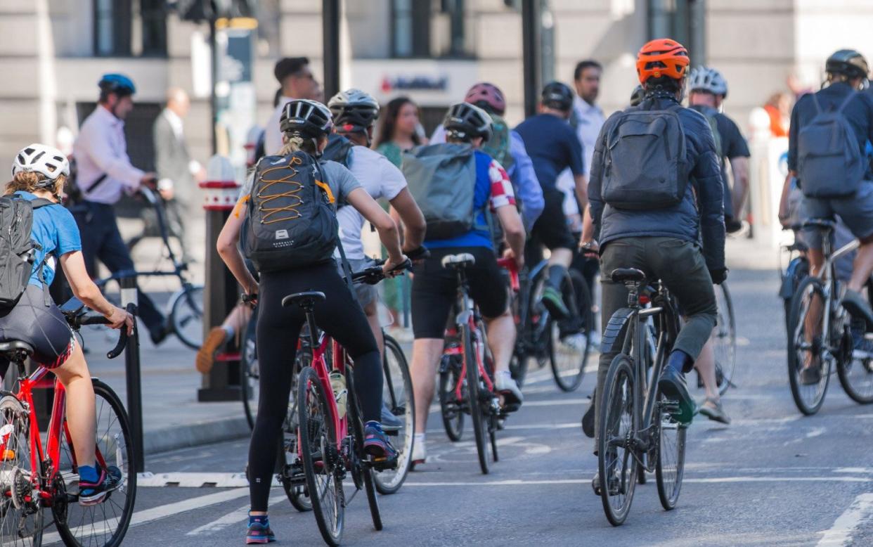 File image of cyclists in London