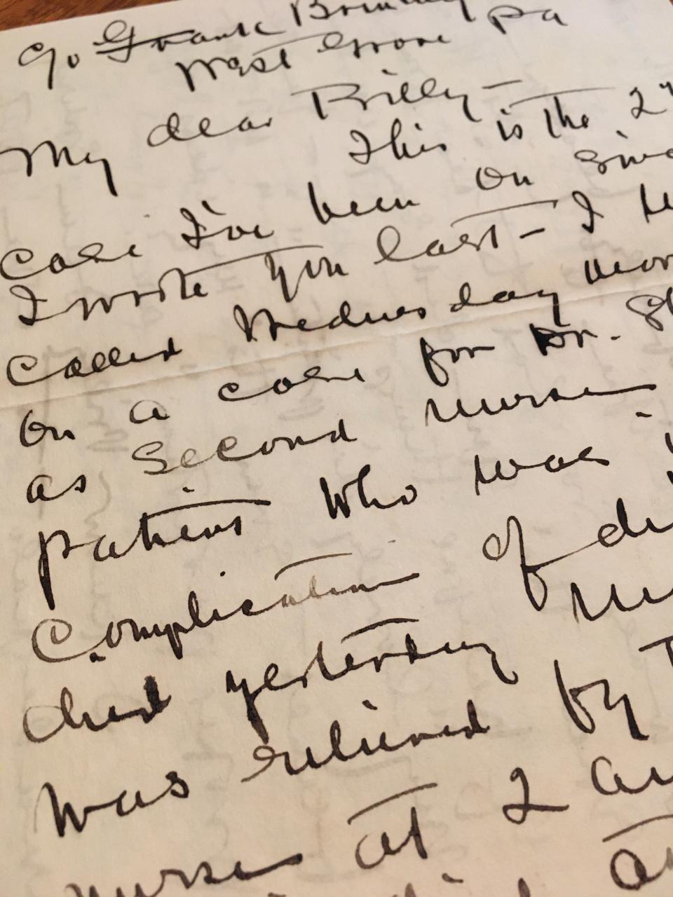 This letter written by a young nurse named Mary to her former lover Billy was found in an abandoned post office in rural Pennsylvania. (Photo: Courtesy of Jess Weible)