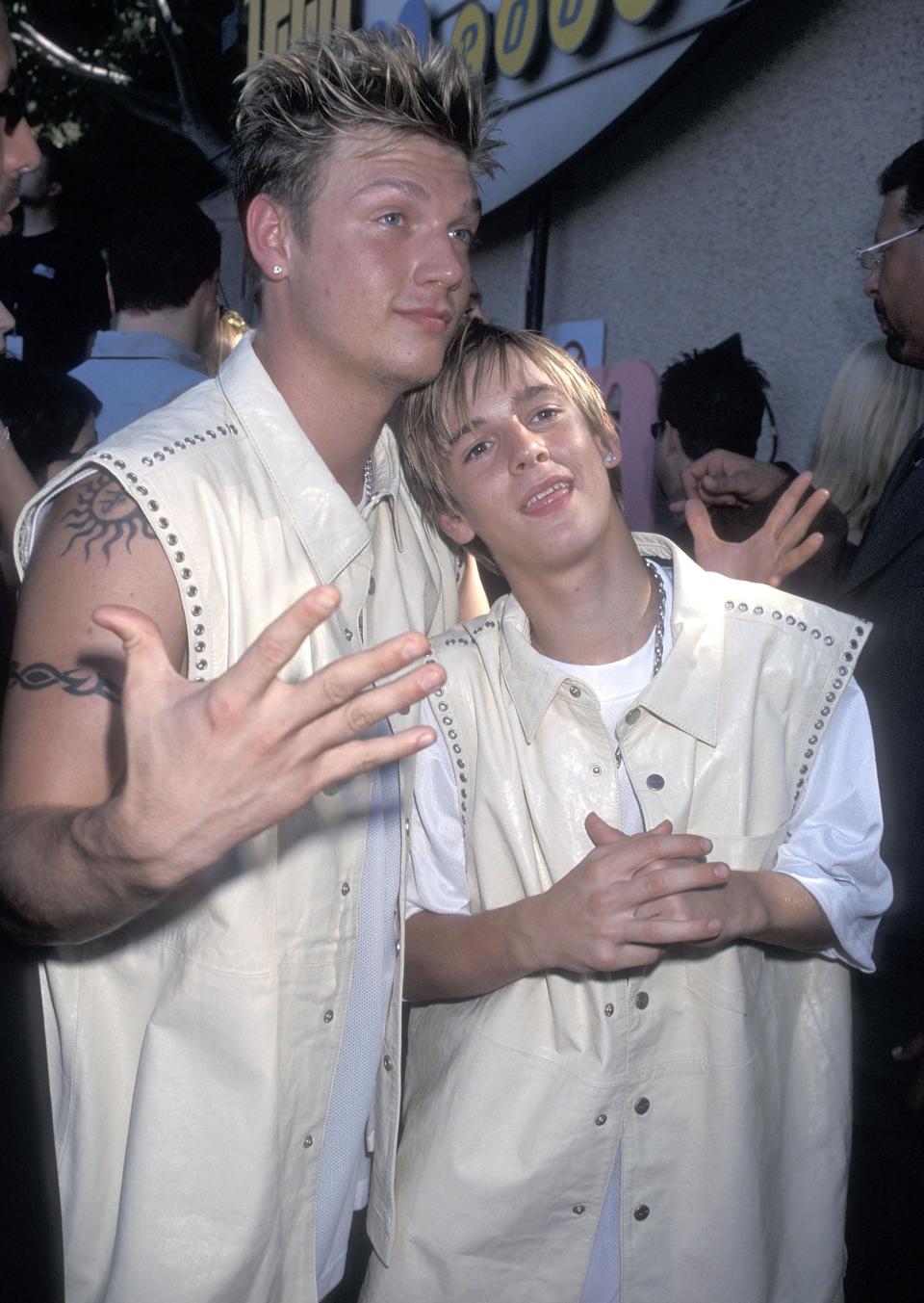 Nick and Aaron Carter attended the Third Annual Teen Choice Awards on August 12, 2001