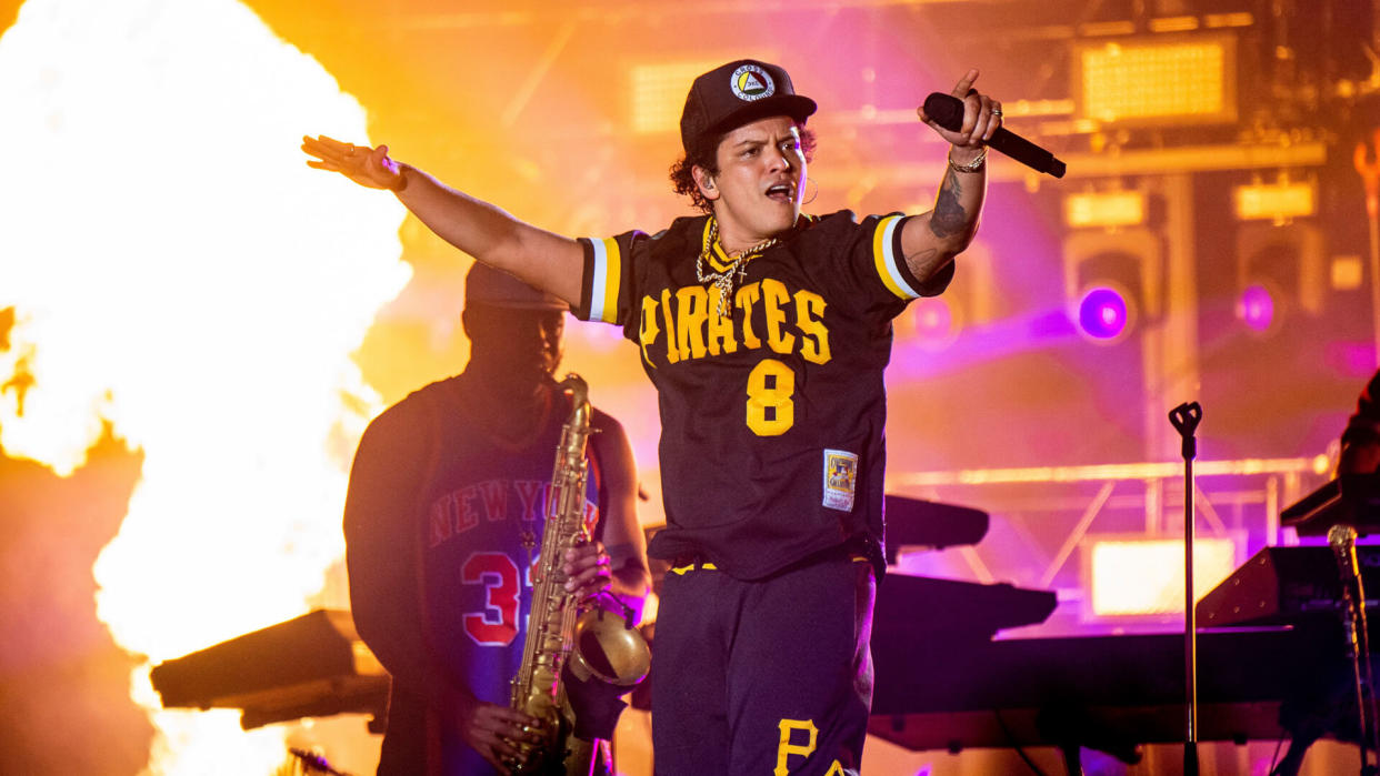 Bruno Mars performs at the Bottle Rock Napa Valley Music Festival at Napa Valley Expo, in Napa, Calif2018 BottleRock Valley Music Festival - Day 3, Napa, USA - 27 May 2018.