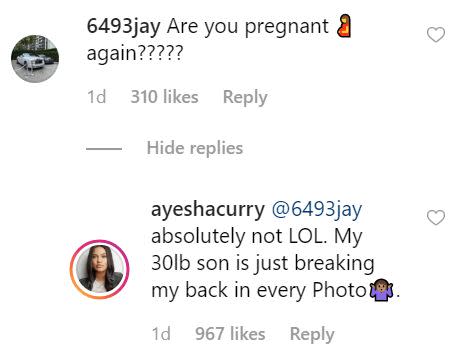 One Instagram user recently mocked the weight of Ayesha Curry's infant son, and she did not mince words in her reply. Read the exchange here.